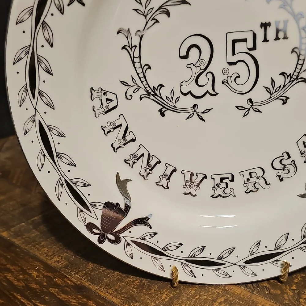 25th Anniversary Decorative Plate Vintage